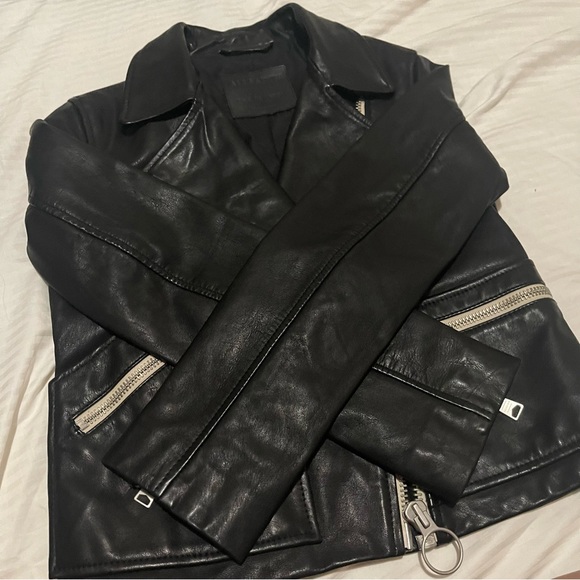 AllSaints Leather Biker Jacket - Picture 7 of 7